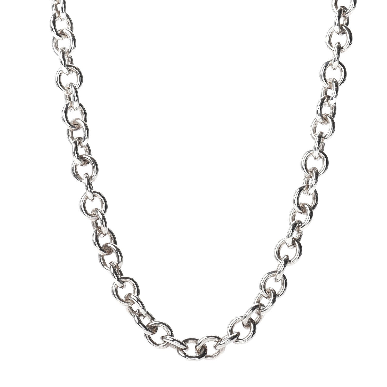 Tiffany Sterling Silver 1837 Circle Clasp Necklace 1 of 4