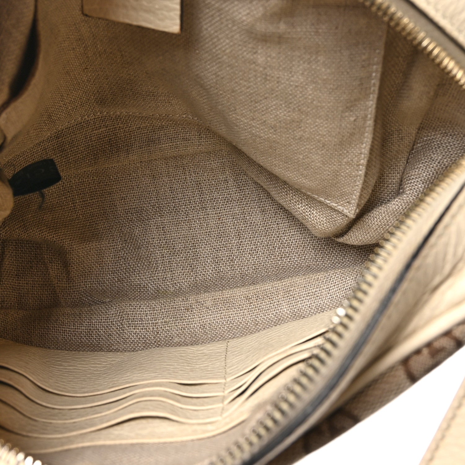 Gucci Monogram Dollar Calfskin Mini Bree Messenger Bag Beige Ebony Avoire 5 of 10