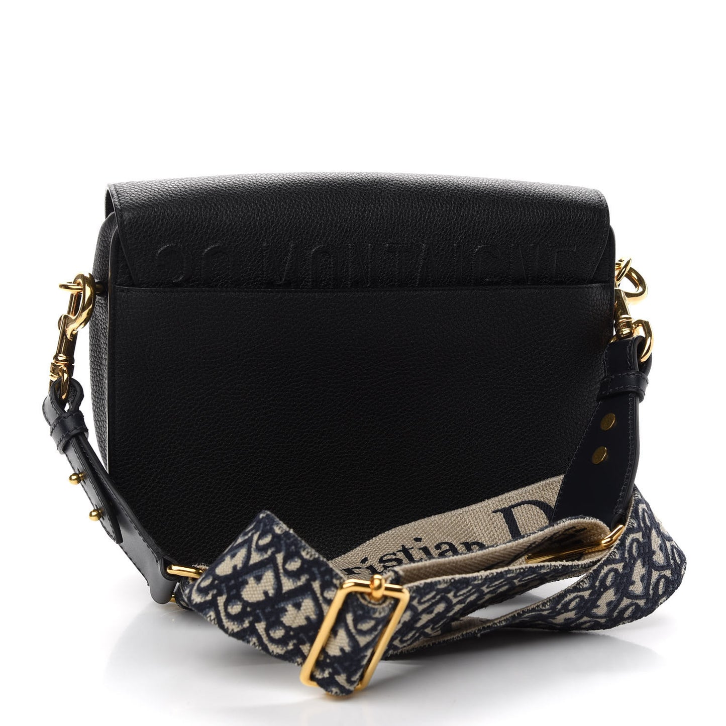 Grained Calfskin Large Bobby Flap Black