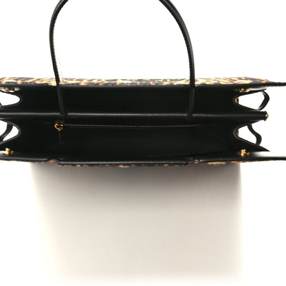 Burberry Calf Hair Leopard Print Medium Title Bag Black 5 of 8