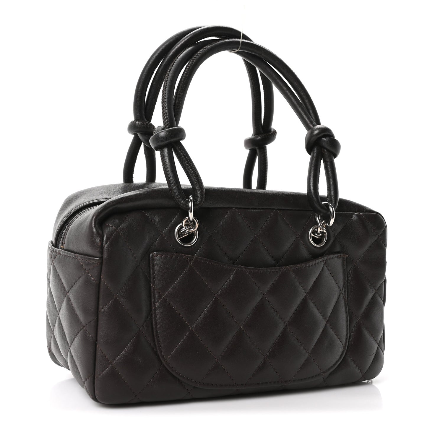 Calfskin Quilted Small Cambon Bowler Dark Brown