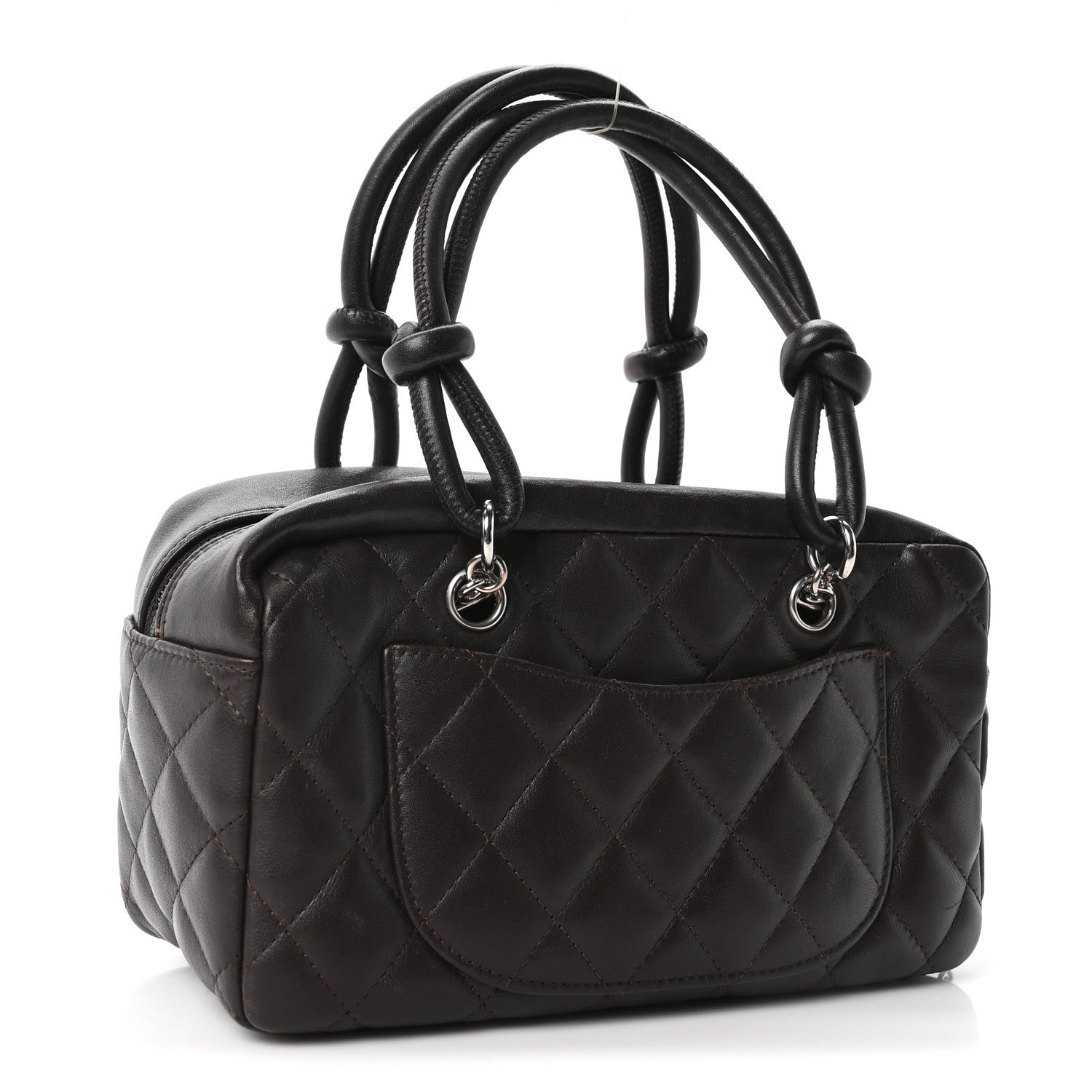 Chanel Calfskin Quilted Small Cambon Bowler Dark Brown 3 of 10