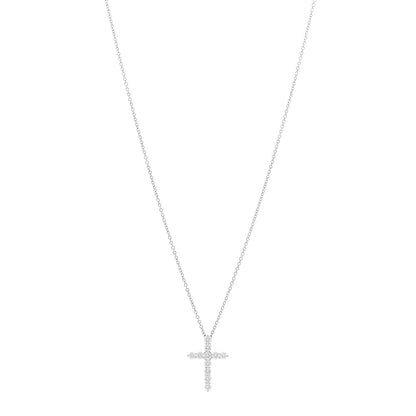 Tiffany Platinum Diamond Small Cross Pendant Necklace 1 of 4