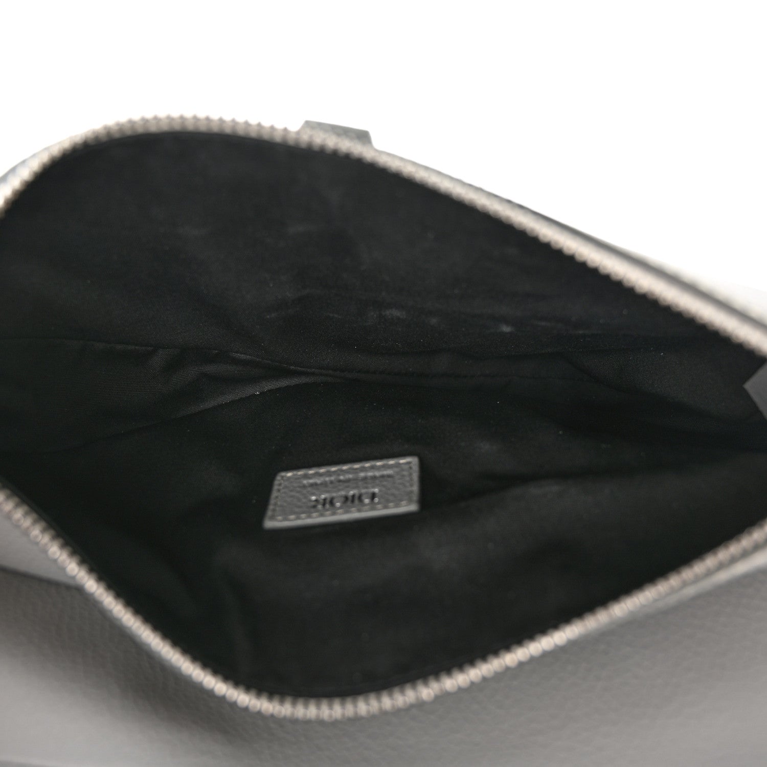 Christian Dior Grained Calfskin Mens Signature 1947 Saddle Bag Gray 5 of 11