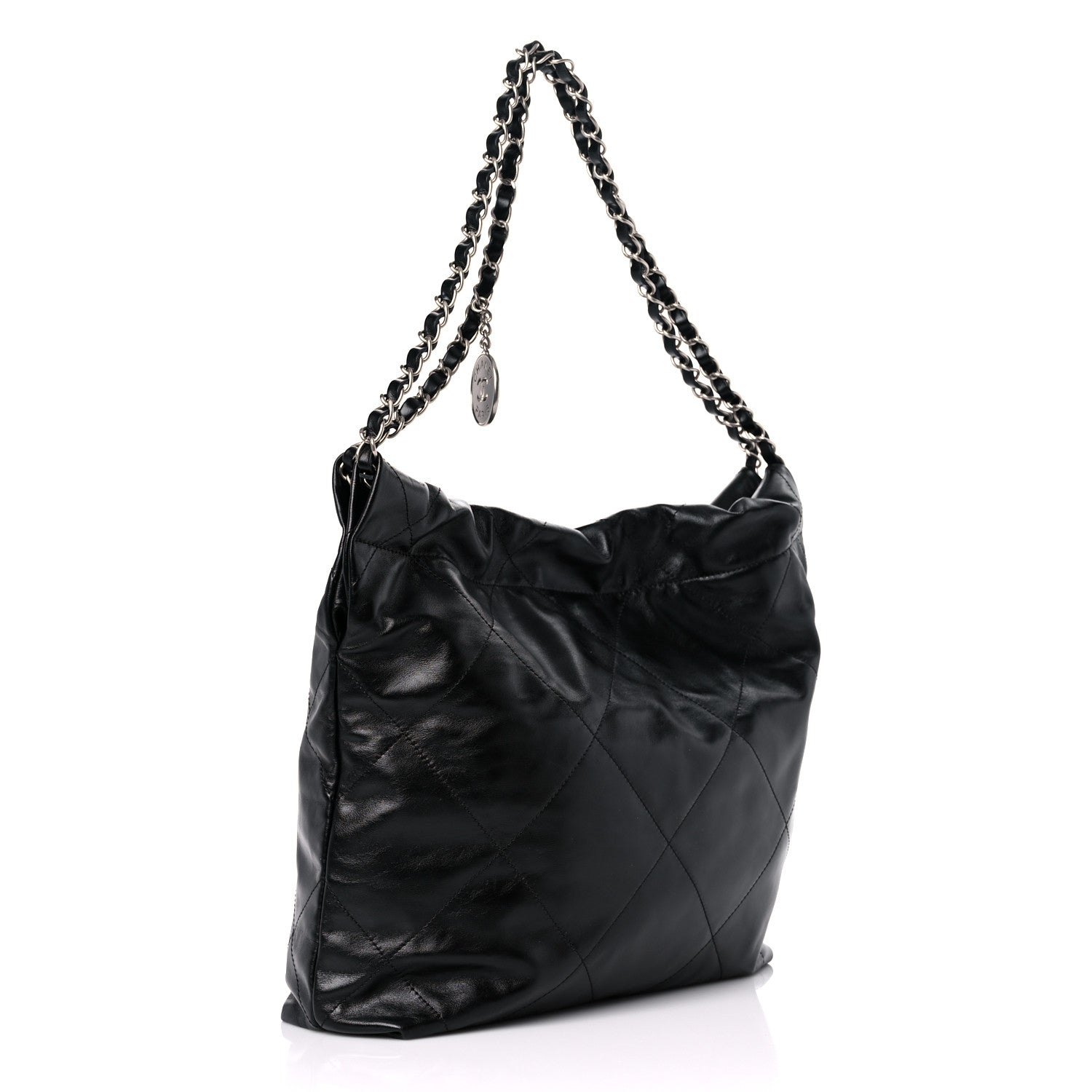Chanel Shiny Calfskin Quilted Small Chanel 22 Black 4 of 11