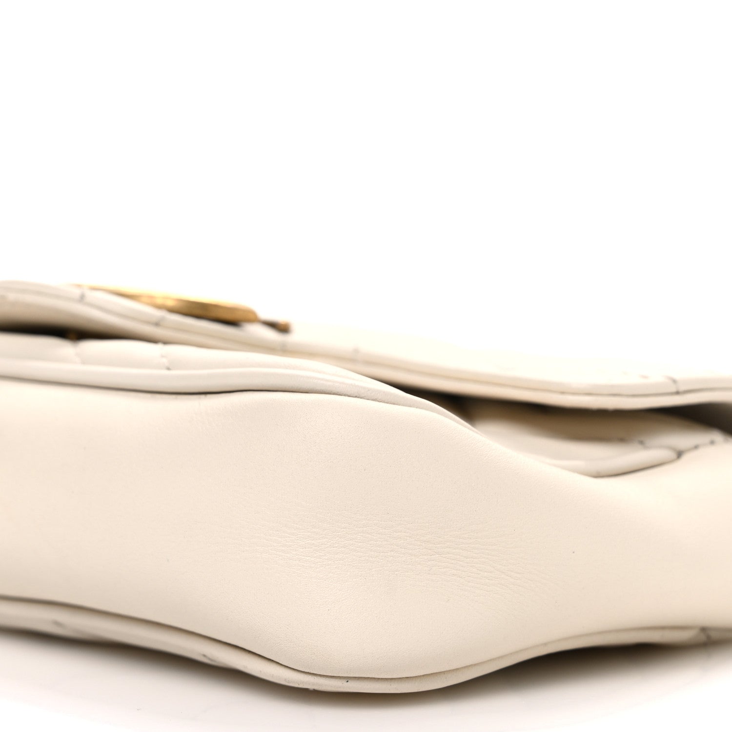 Gucci Calfskin Matelasse Super Mini GG Marmont Shoulder Bag White 10 of 12