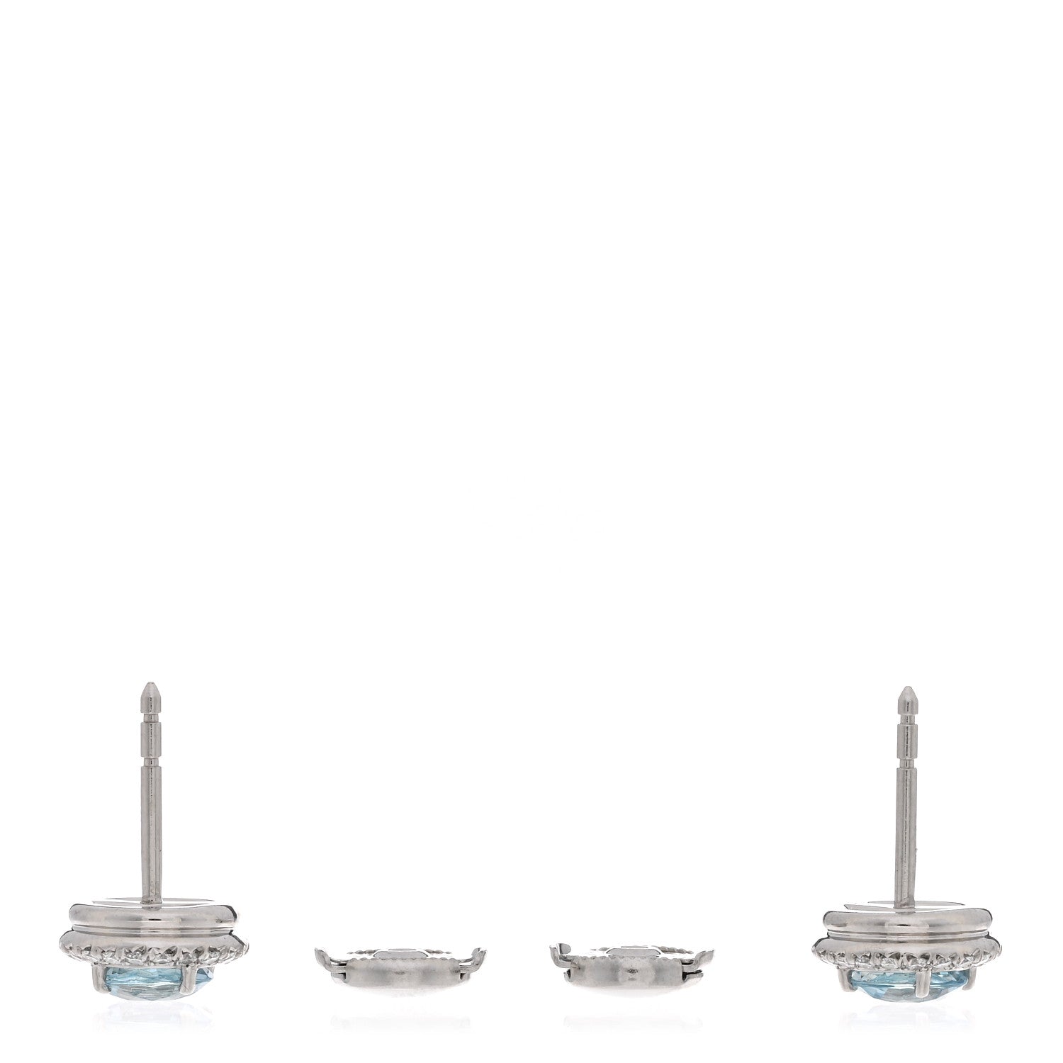 Tiffany Platinum Diamond Aquamarine Soleste Earrings 3 of 4
