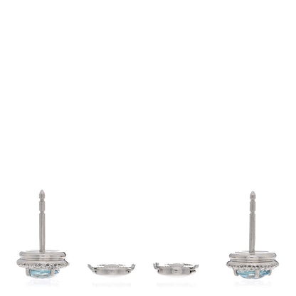 Tiffany Platinum Diamond Aquamarine Soleste Earrings 3 of 4