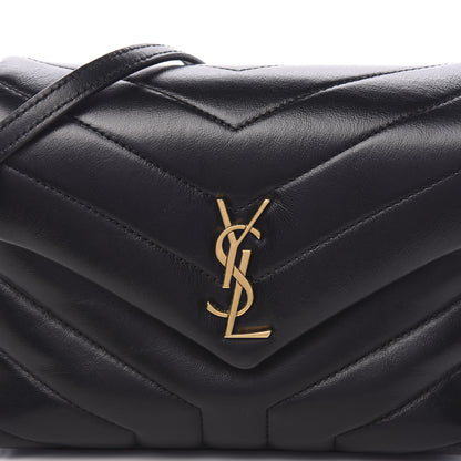Saint Laurent Calfskin Y Quilted Monogram Toy Loulou Crossbody Bag Black 6 of 10