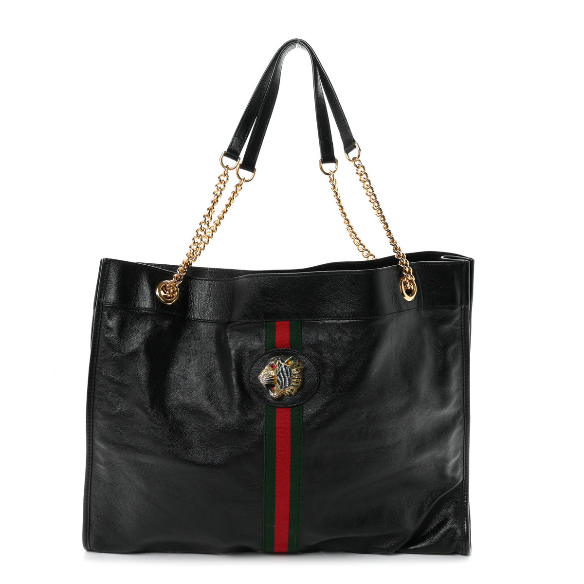 Gucci Calfskin Large Rajah Chain Tote Black 1 of 10
