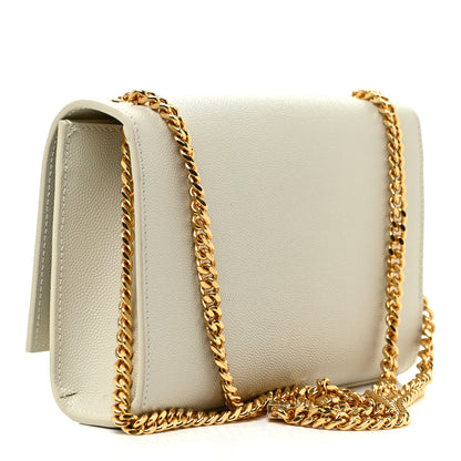 Saint Laurent Grain De Poudre Small Monogram Kate Satchel Crema Soft 3 of 17