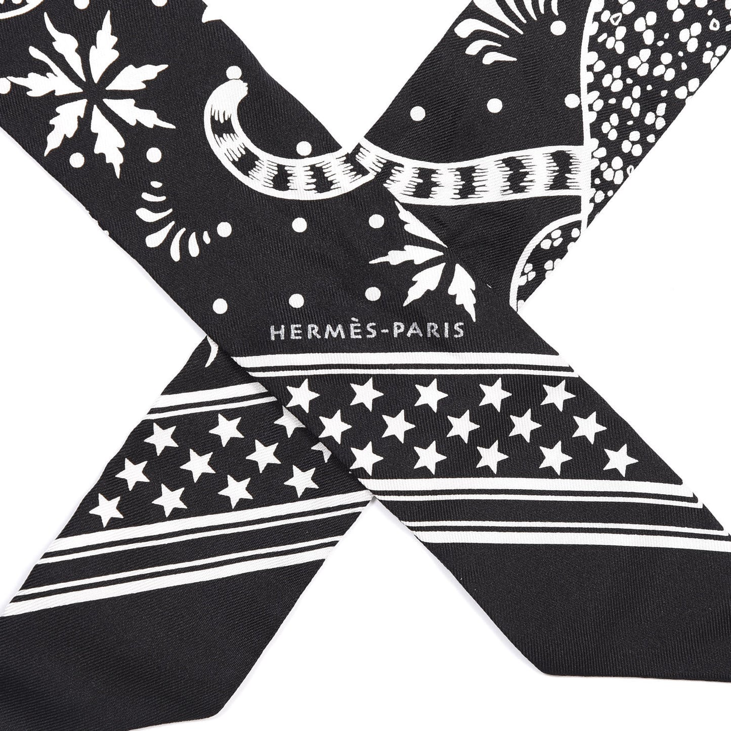 Silk Les Leopards Twilly Black White
