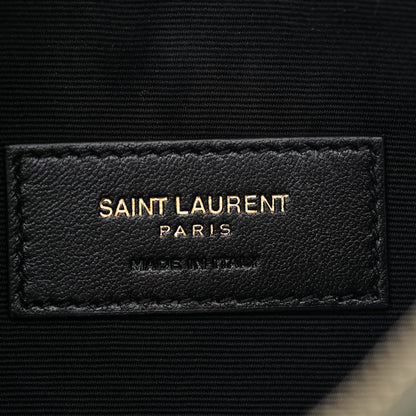 Saint Laurent Grain De Poudre Chevron Monogram Large Bill Pouch Light Sage 5 of 6