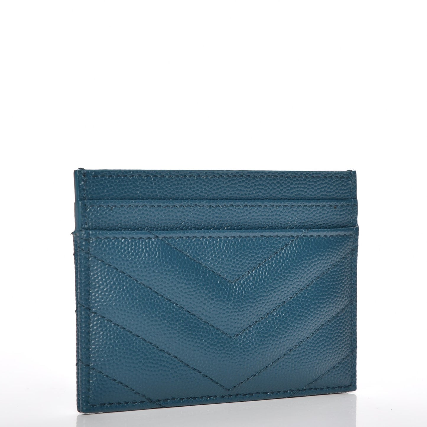 Grain De Poudre Matelasse Chevron Monogram Credit Card Case Peacock Green