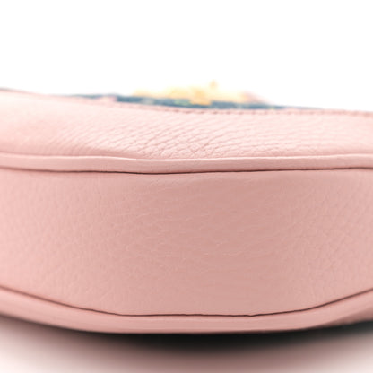 Gucci New Denim GG Monogram Calfskin Love Parade Small Jackie 1961 Hobo Light Pink 11 of 11