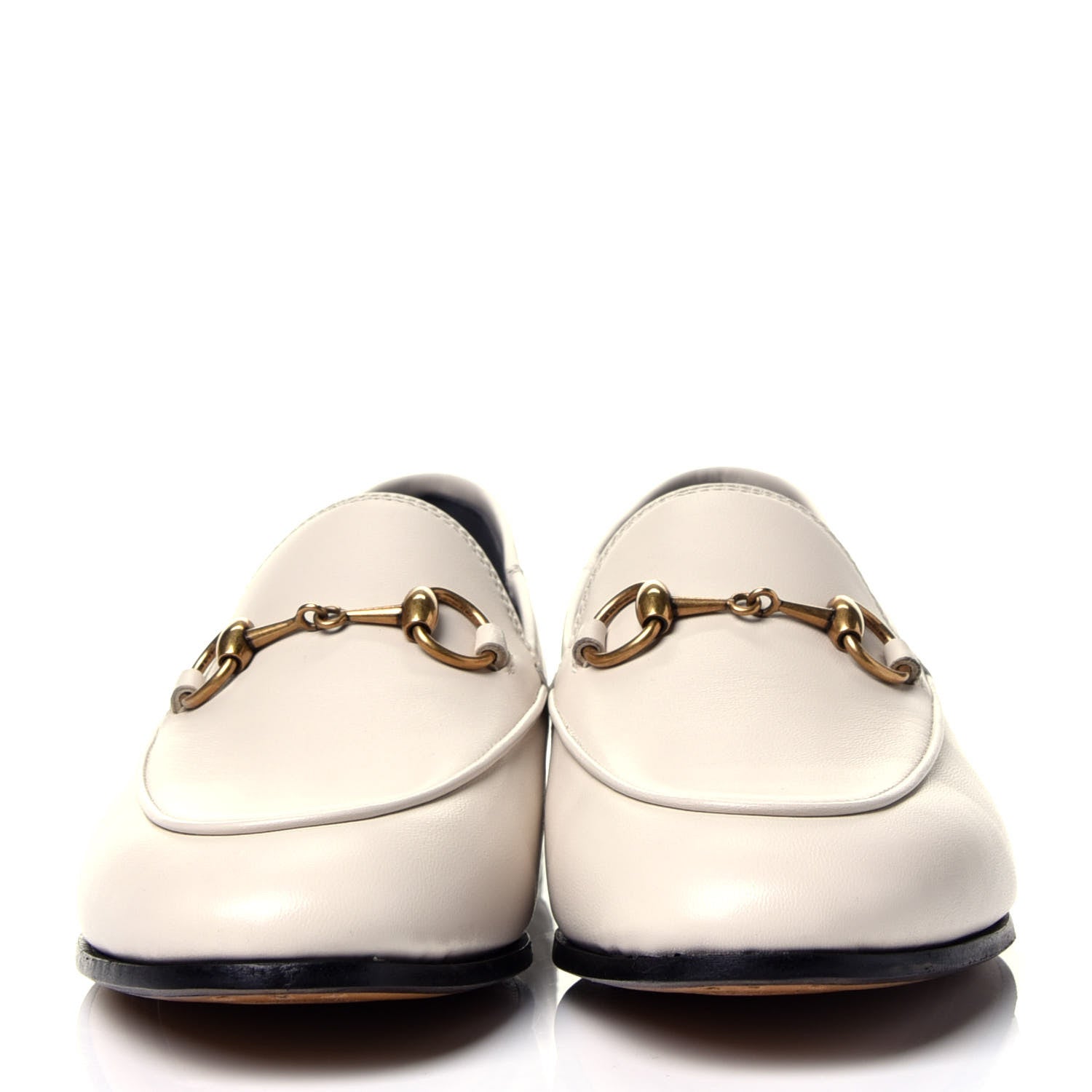 Gucci Lambskin Womens Brixton Horsebit Loafers 35 Mystic White 2 of 10