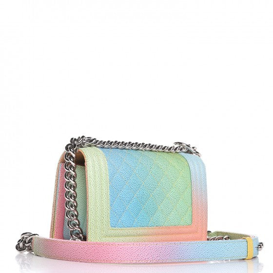 Caviar Quilted Small Cuba Rainbow Boy Flap Multicolor