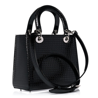 Christian Dior Patent Micro-Cannage Medium Lady Dior Black 4 of 12