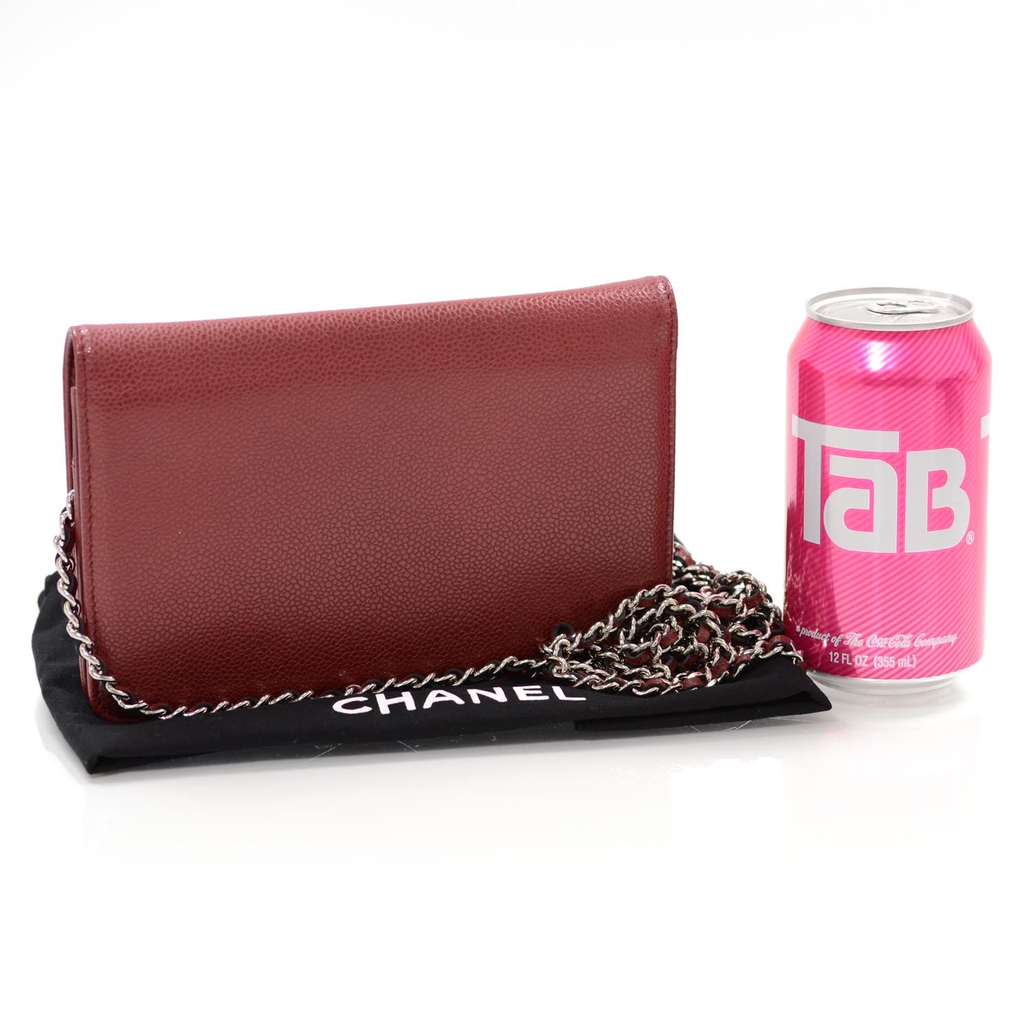 Chanel Caviar Wallet on Chain WOC Dark Red 2 of 6