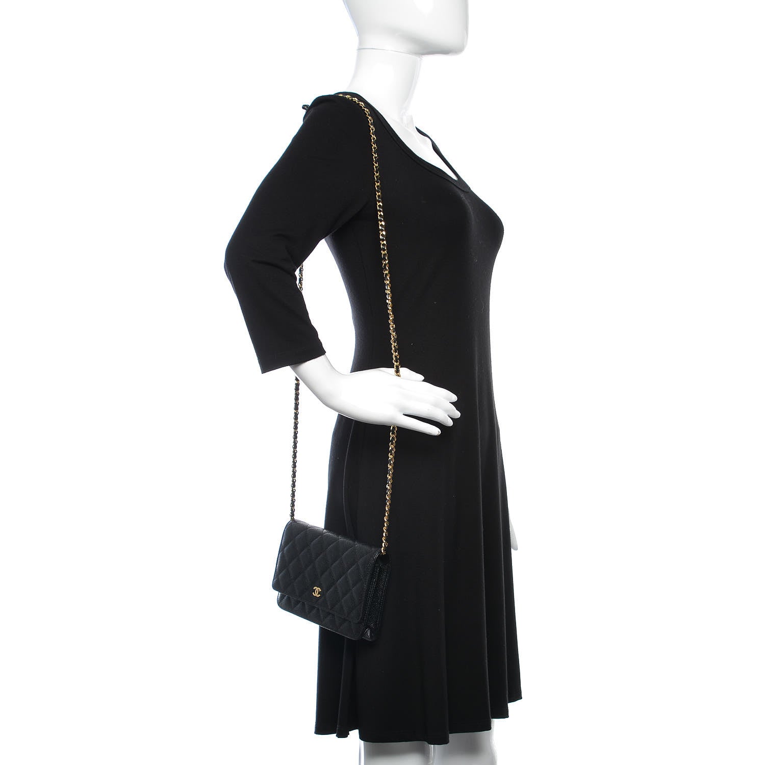 Chanel Caviar Quilted Wallet On Chain WOC Black 2 of 11