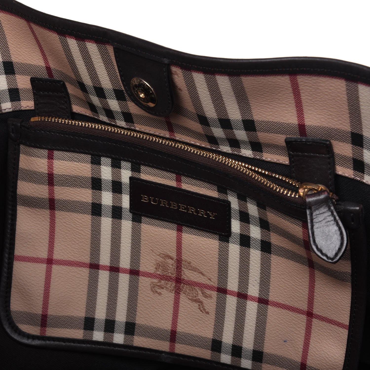 Burberry Haymarket Check Large Canterbury Tote Chocolate 9 of 21