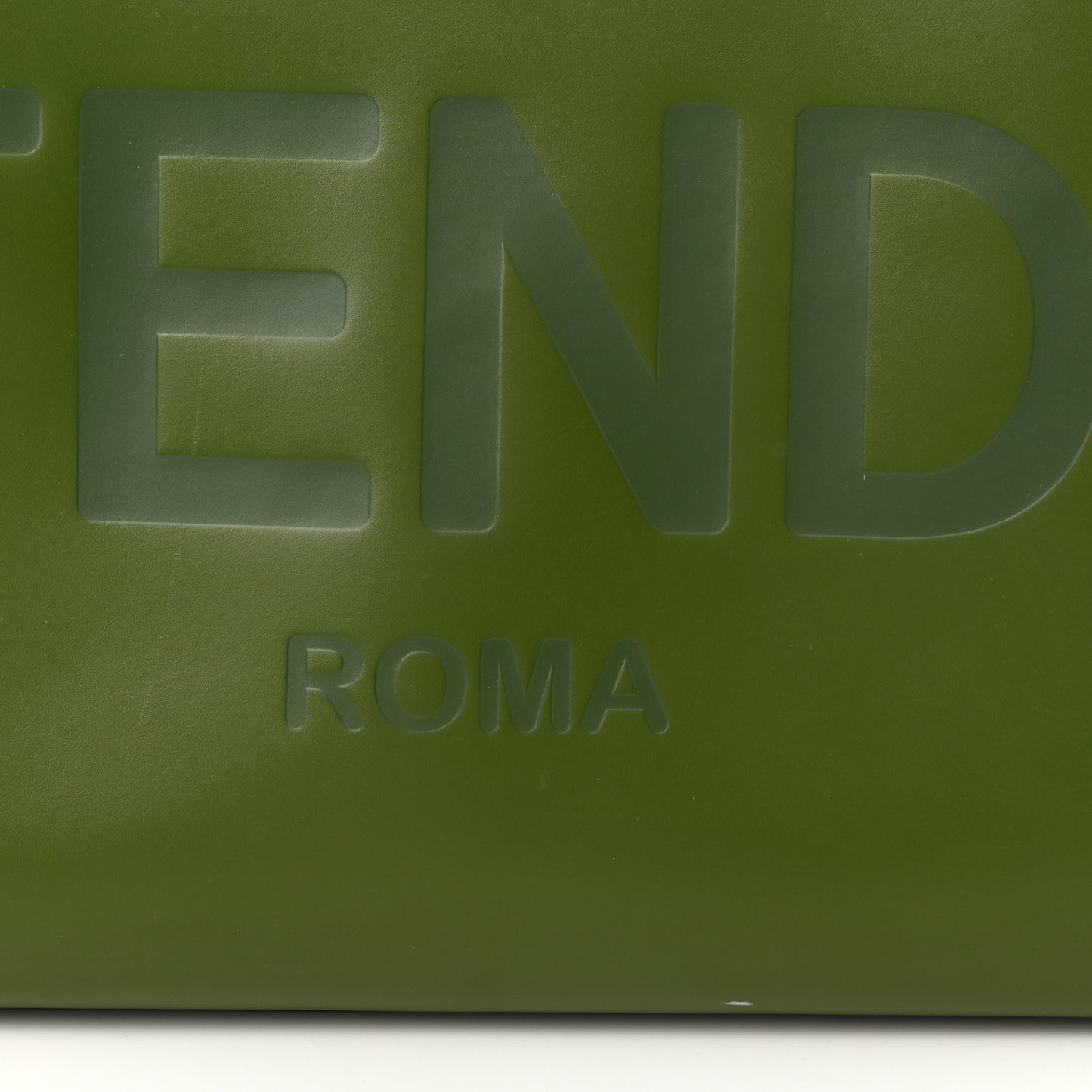 Vitello King Plexiglass Logo Embossed Medium Fendi Sunshine Shopper Tote Avocado