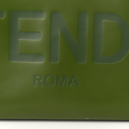 Fendi Vitello King Plexiglass Logo Embossed Medium Fendi Sunshine Shopper Tote Avocado 12 of 17