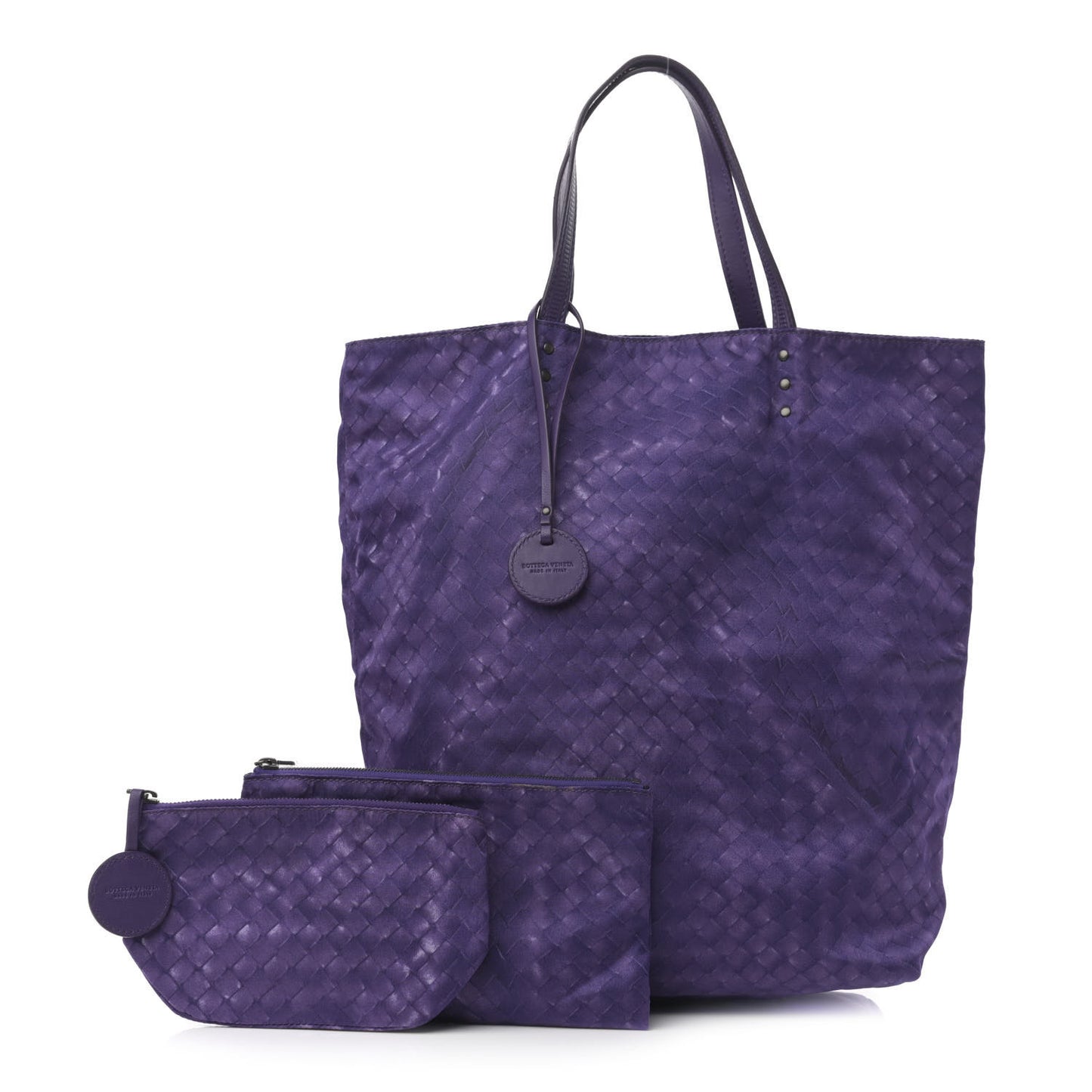 Nylon Intrecciolusion Vertical Tote Plum