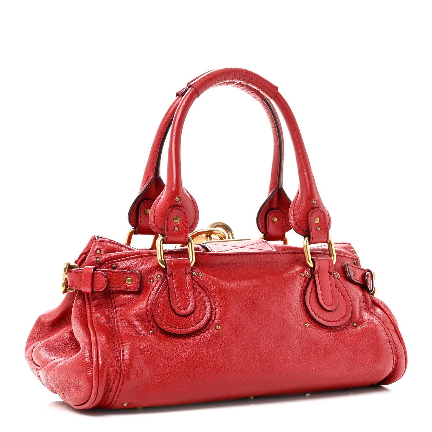 Chloe Calfskin Medium Paddington Satchel Red 3 of 9