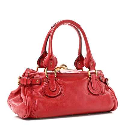 Chloe Calfskin Medium Paddington Satchel Red 3 of 9