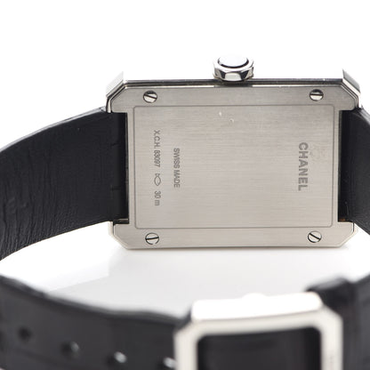 Chanel Stainless Steel Alligator 26mm Boy-Friend Quartz Watch Black 4 of 6