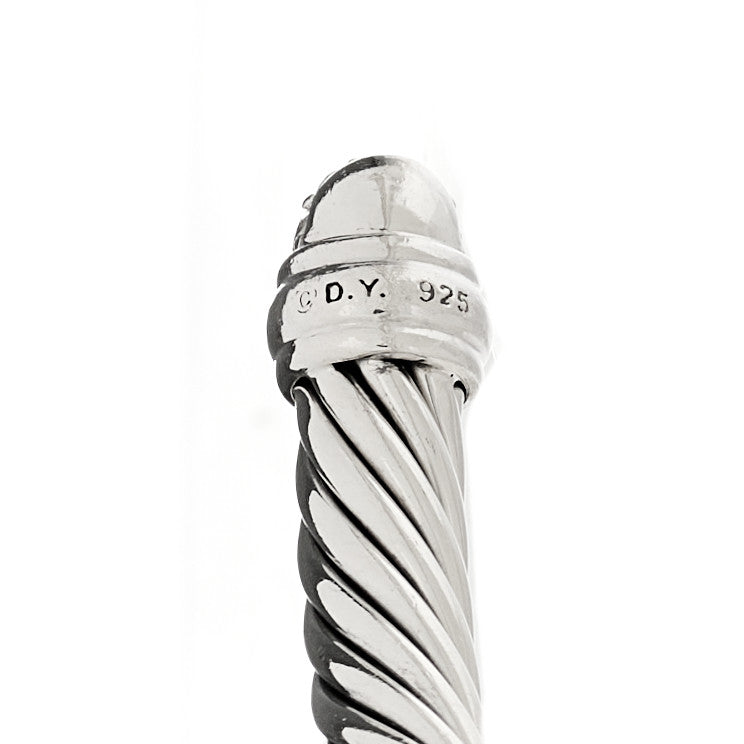 Sterling Silver Pave Diamond 5mm Cable Classics Bracelet
