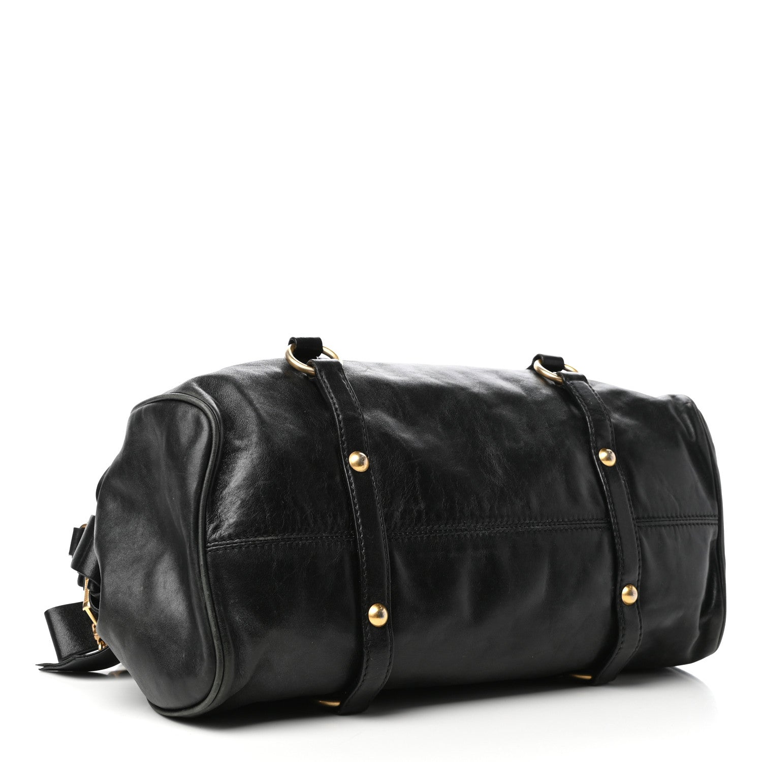 美品　Miu Miu Vitello Lux Ribbon Bag Black Miu Miu Vitello Lux Black Bow Bag