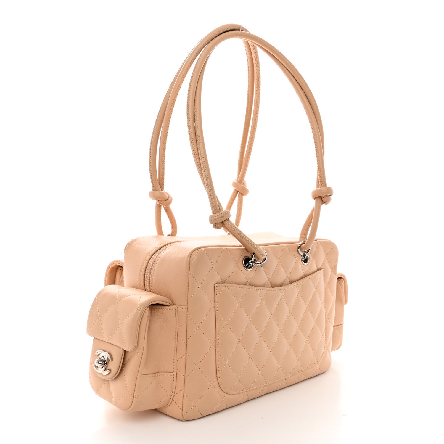 Chanel Calfskin Quilted Small Cambon Multipocket Reporter Beige 3 of 11