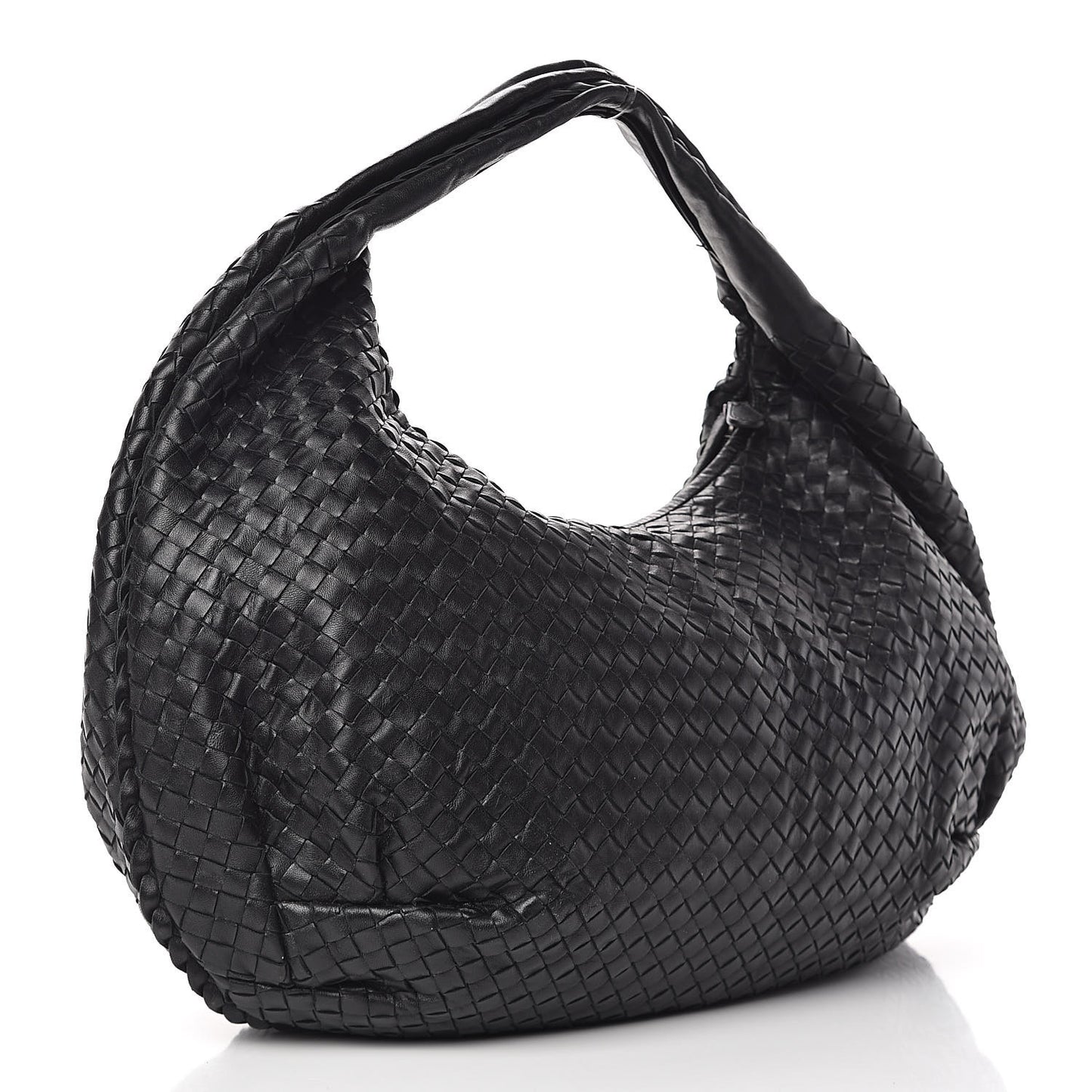 Nappa Intrecciato Large Belly Veneta Hobo Black