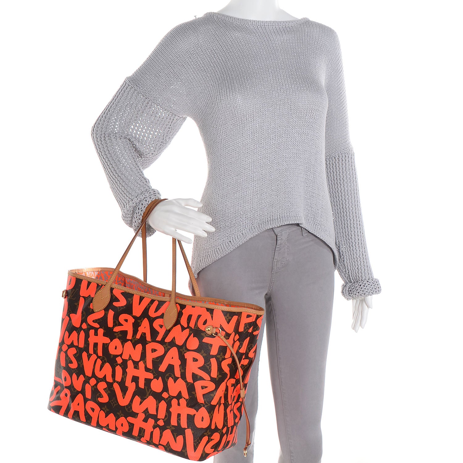 Louis Vuitton Monogram Graffiti Neverfull GM Orange 2 of 9