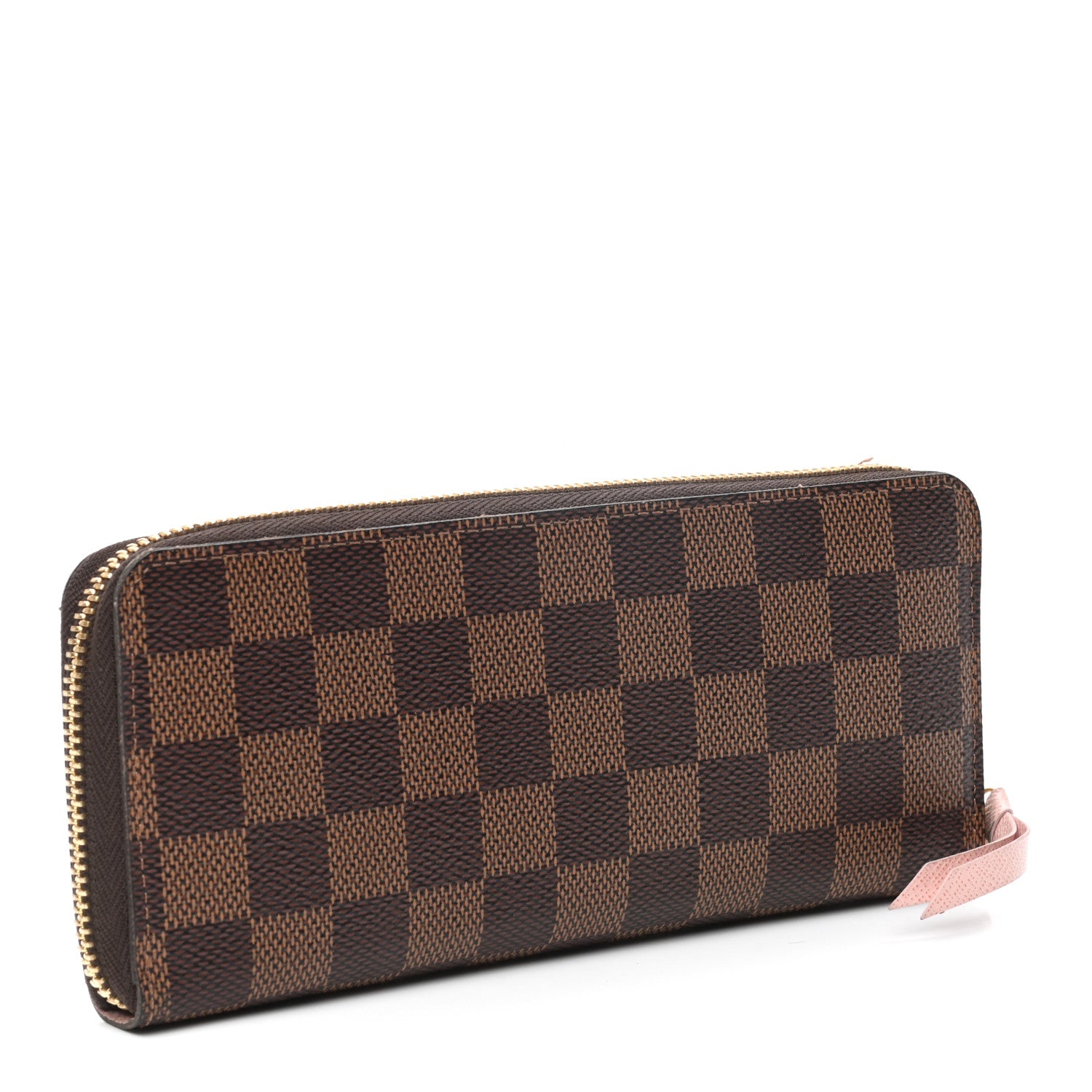 Louis Vuitton Damier Ebene Clemence Wallet Rose Ballerine 3 of 8