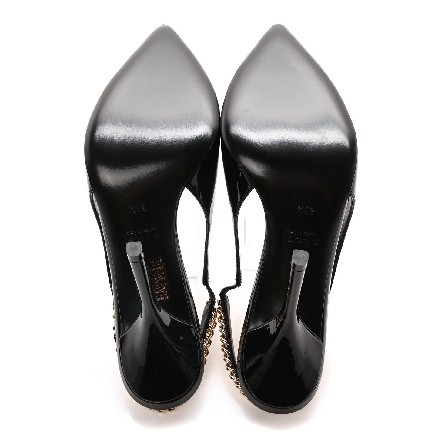 Vernice Crystal Nappa Charlotte Signoria Slingback Pumps 37.5 Black