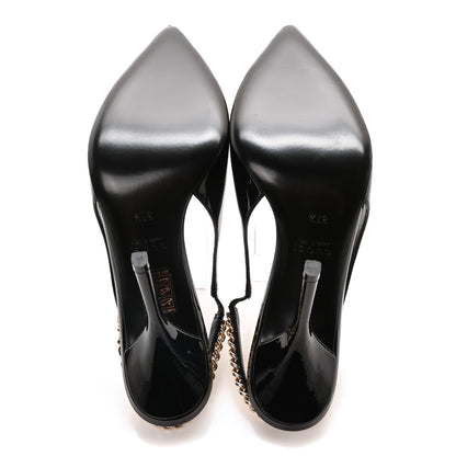 Gucci Vernice Crystal Nappa Charlotte Signoria Slingback Pumps 37.5 Black 6 of 8