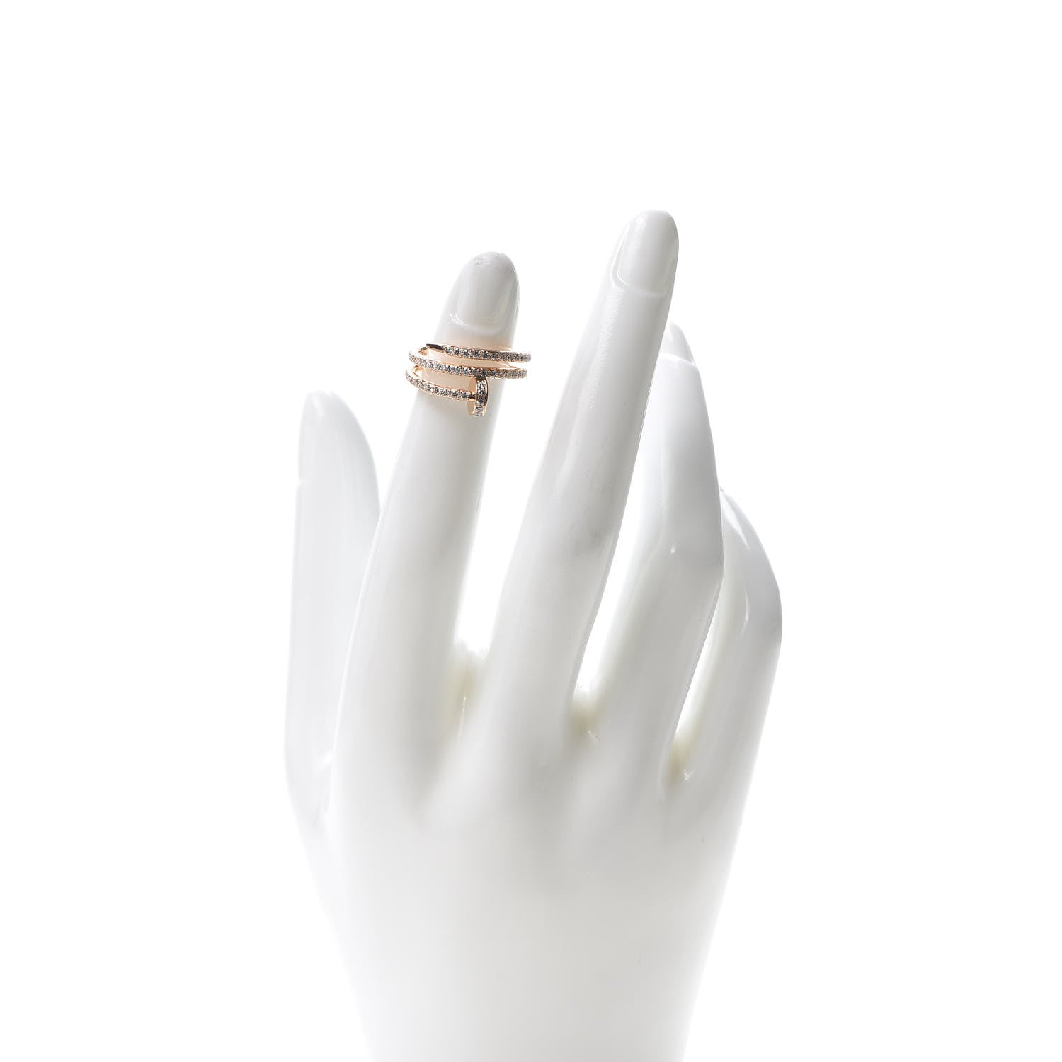 Cartier 18K Pink Gold Diamond Double Juste Un Clou Paved Ring 47 4 2 of 5
