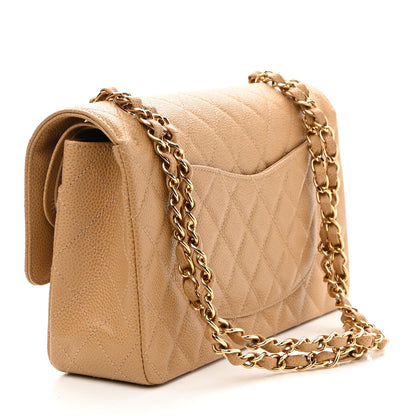 Chanel Caviar Quilted Medium Double Flap Beige 2 of 8