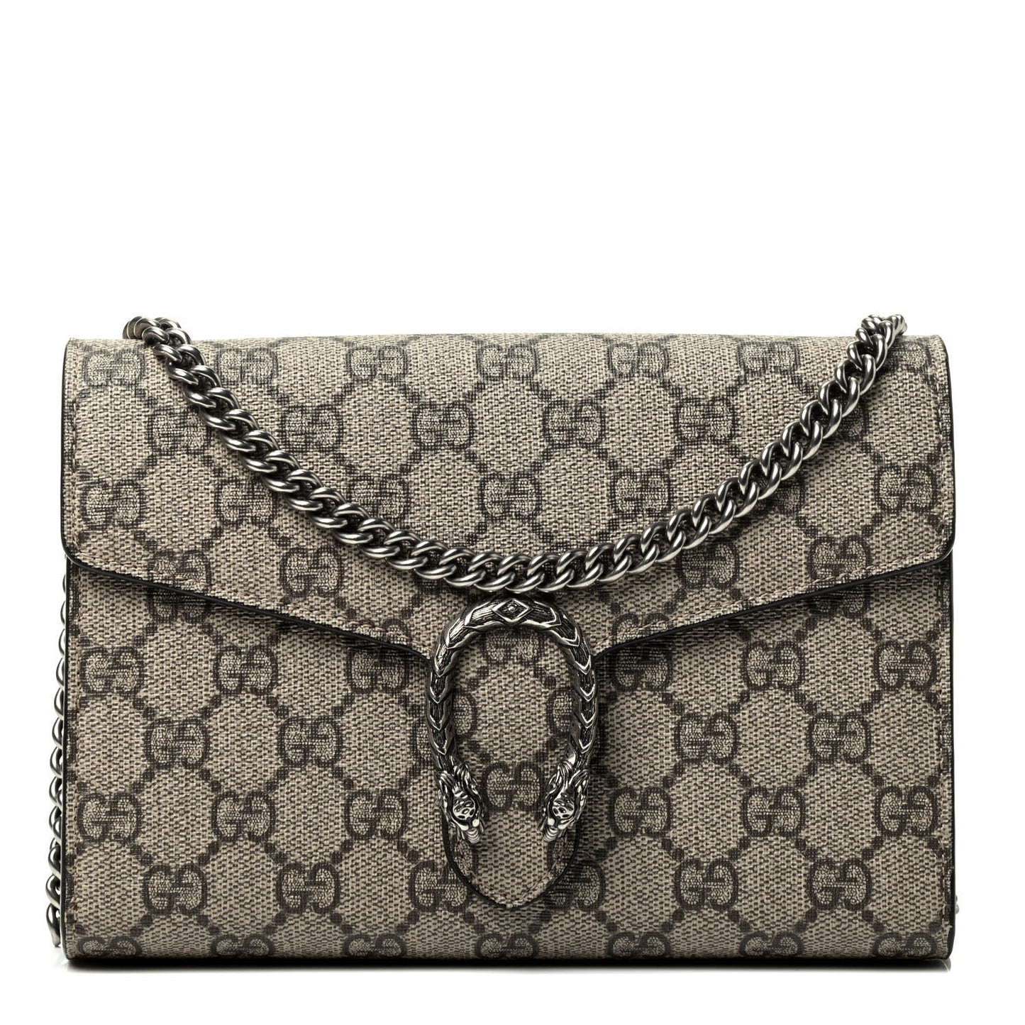 GG Supreme Monogram Mini Dionysus Chain Wallet Beige Taupe