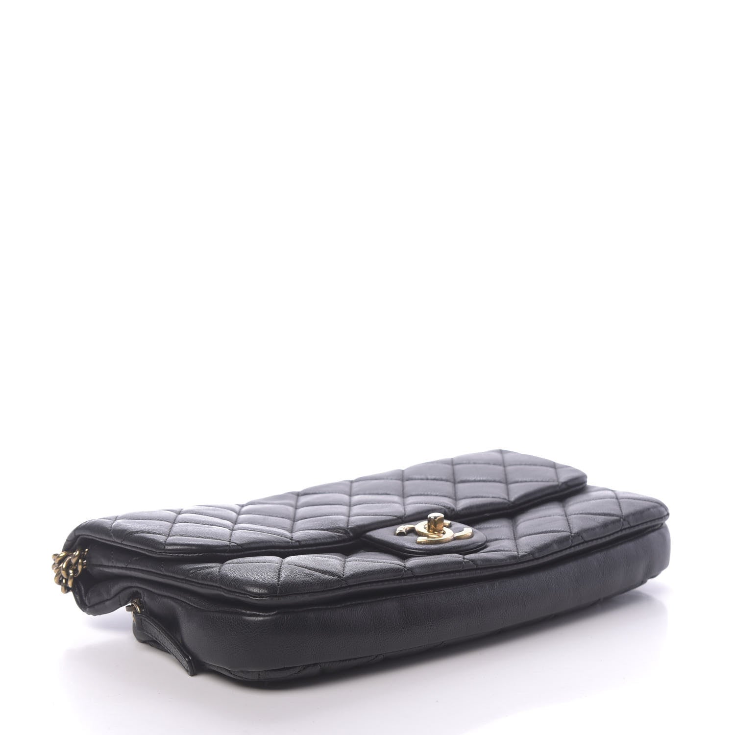 Chanel Calfskin Quilted Medium CC Crown Flap Black 4 of 13