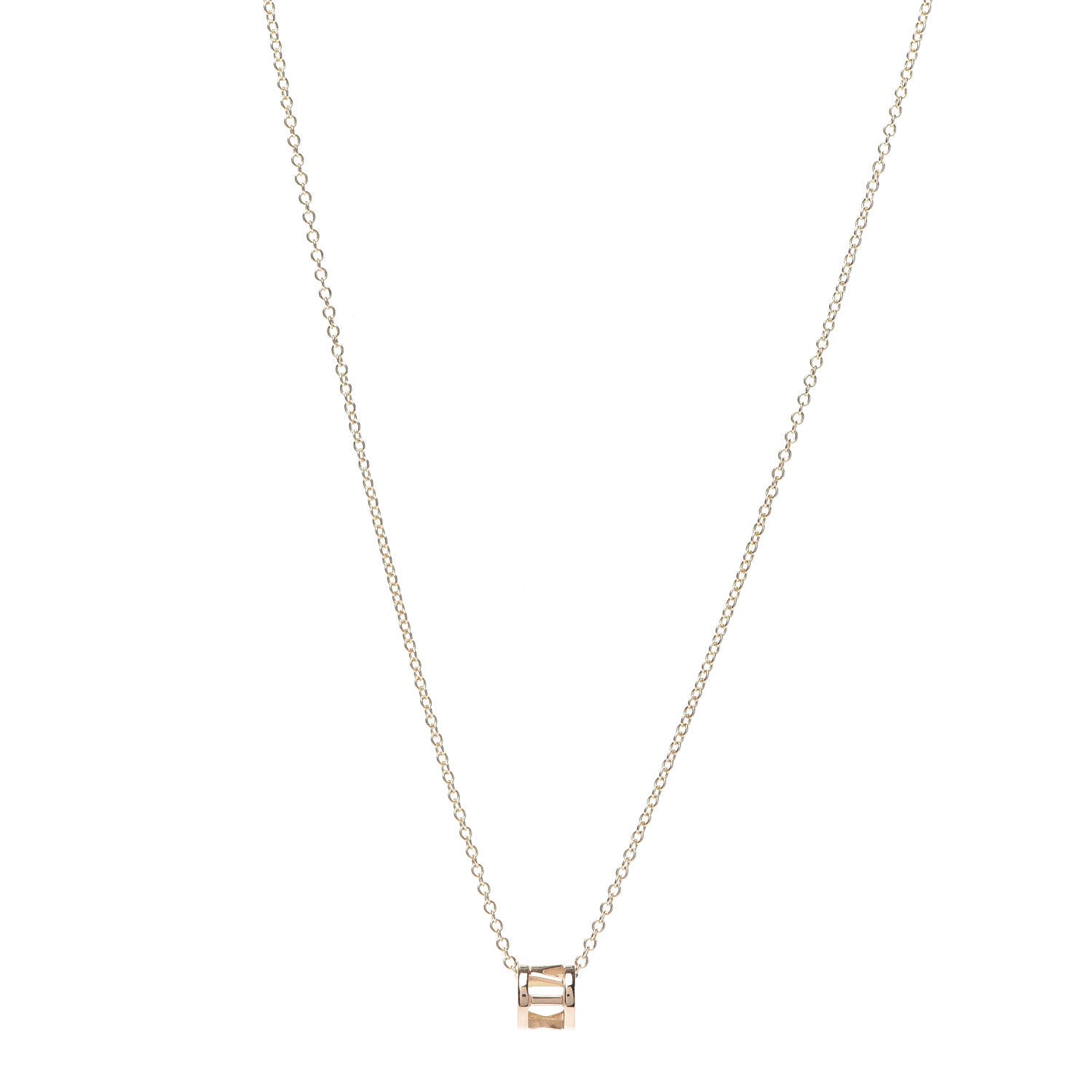 Tiffany 18K Rose Gold Atlas Open Pendant Necklace 1 of 7