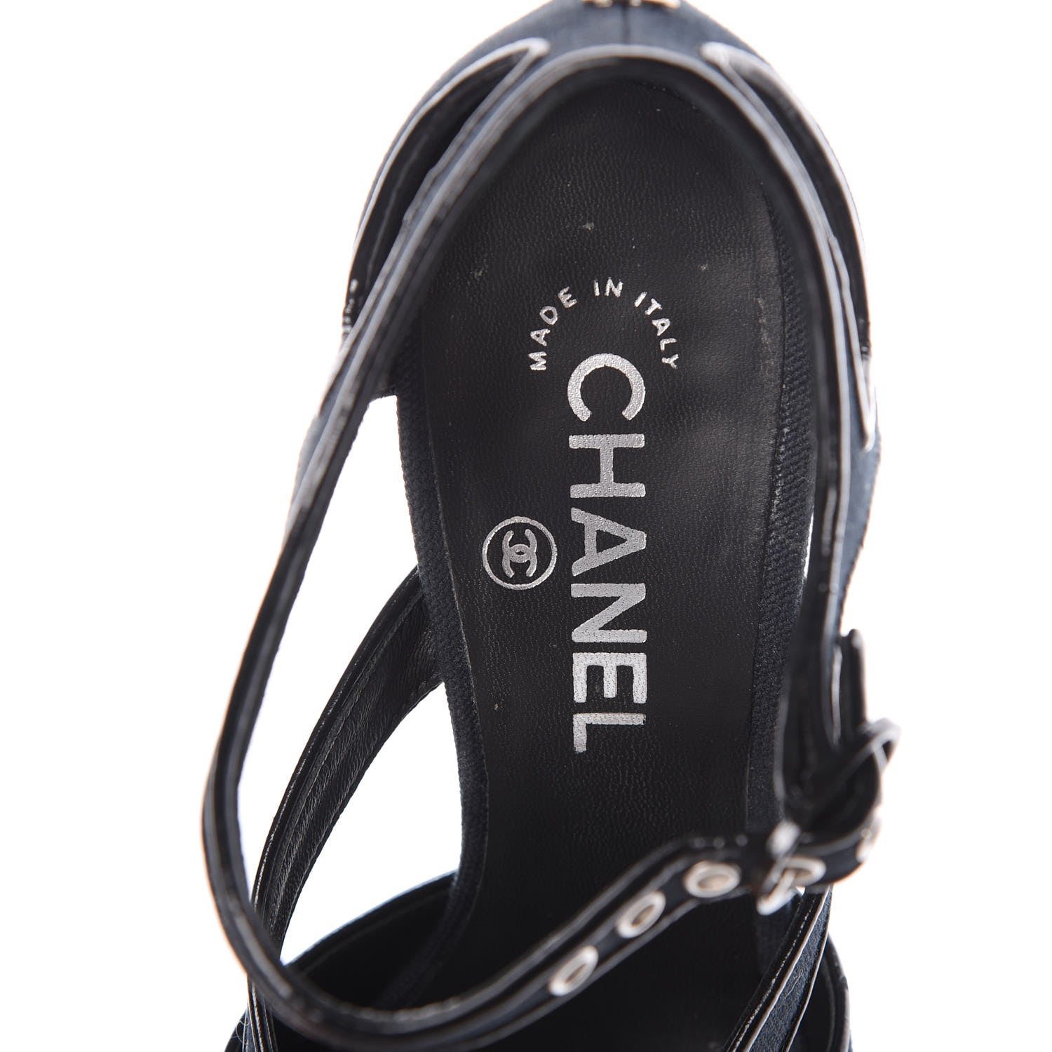 Chanel Patent Canvas Other Open Shoes 37.5 Black 7 of 9