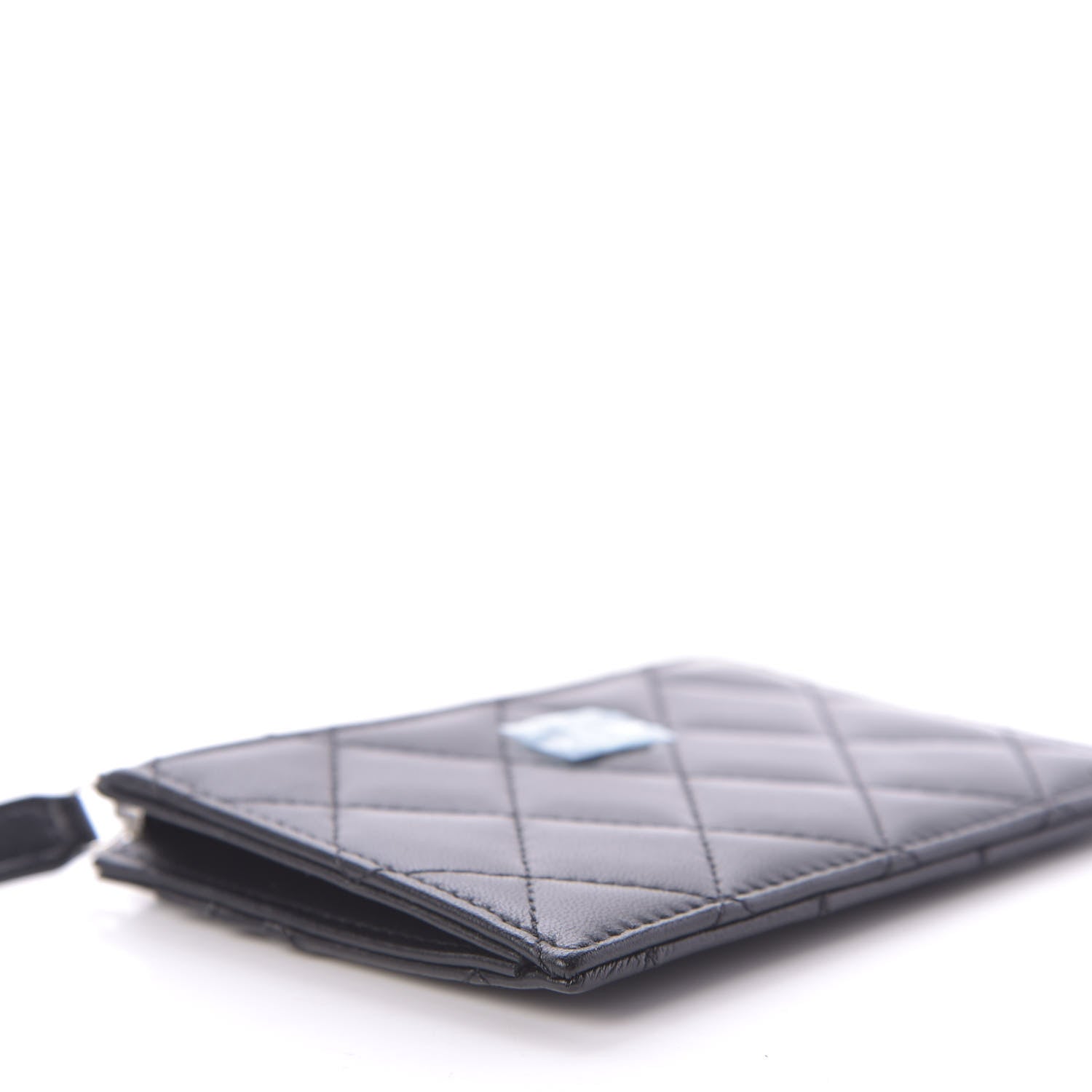 Chanel Lambskin Quilted Zip Card Holder Black 6 of 9