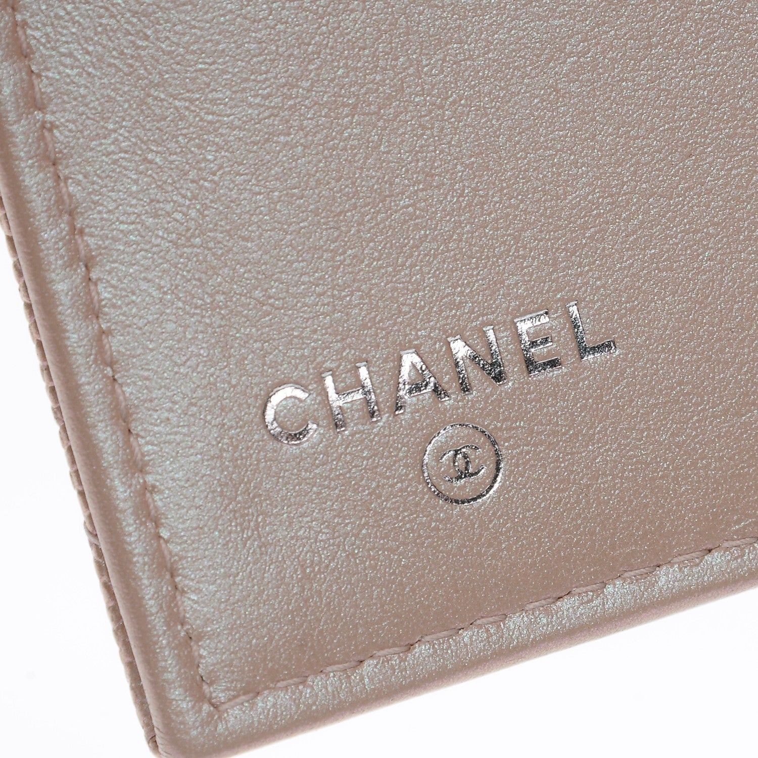 Chanel Metallic Caviar Chevron Quilted Medium Flap Wallet Light Gold 6 of 9