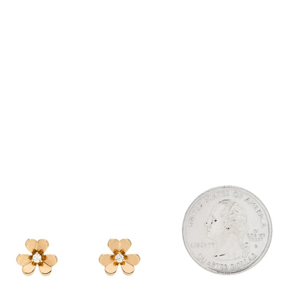 Van Cleef & Arpels 18K Yellow Gold Diamond Mini Frivole Earrings 2 of 5
