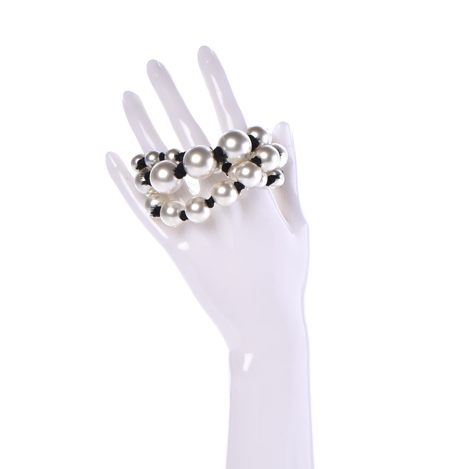 Chanel Pearl Ribbon Multi Strand Bracelet Gold 2 of 7
