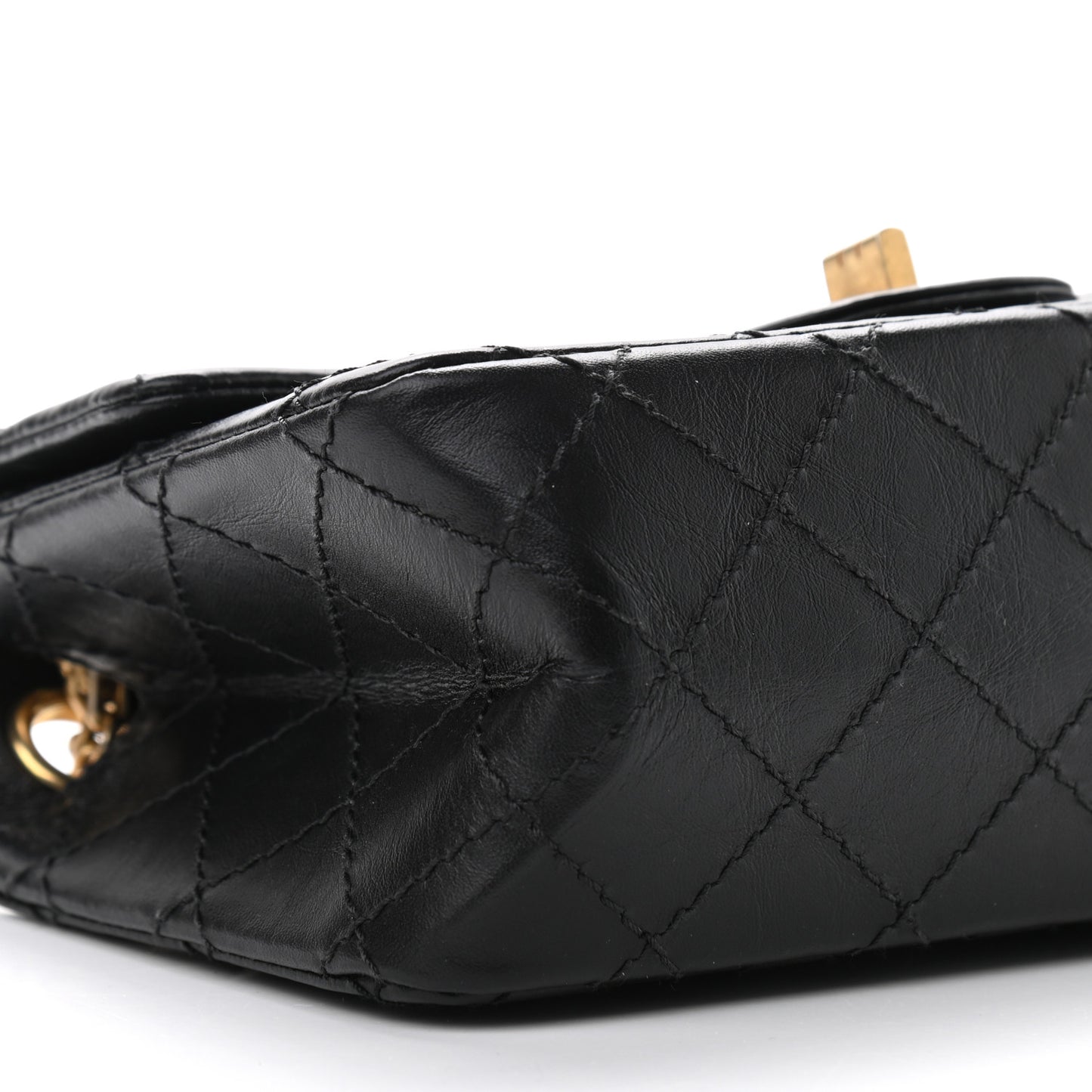 Aged Calfskin Quilted 2.55 Reissue Mini Flap Black